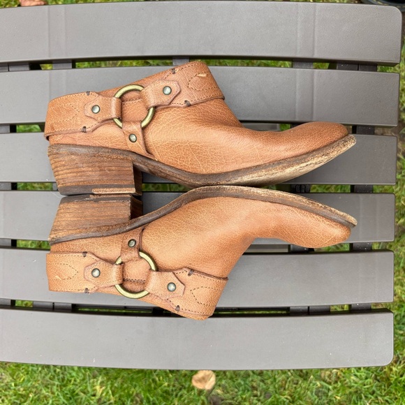 Frye Carson Belted Harness Mules Brown Leather Moto Clog Women’s 9 - Picture 10 of 14